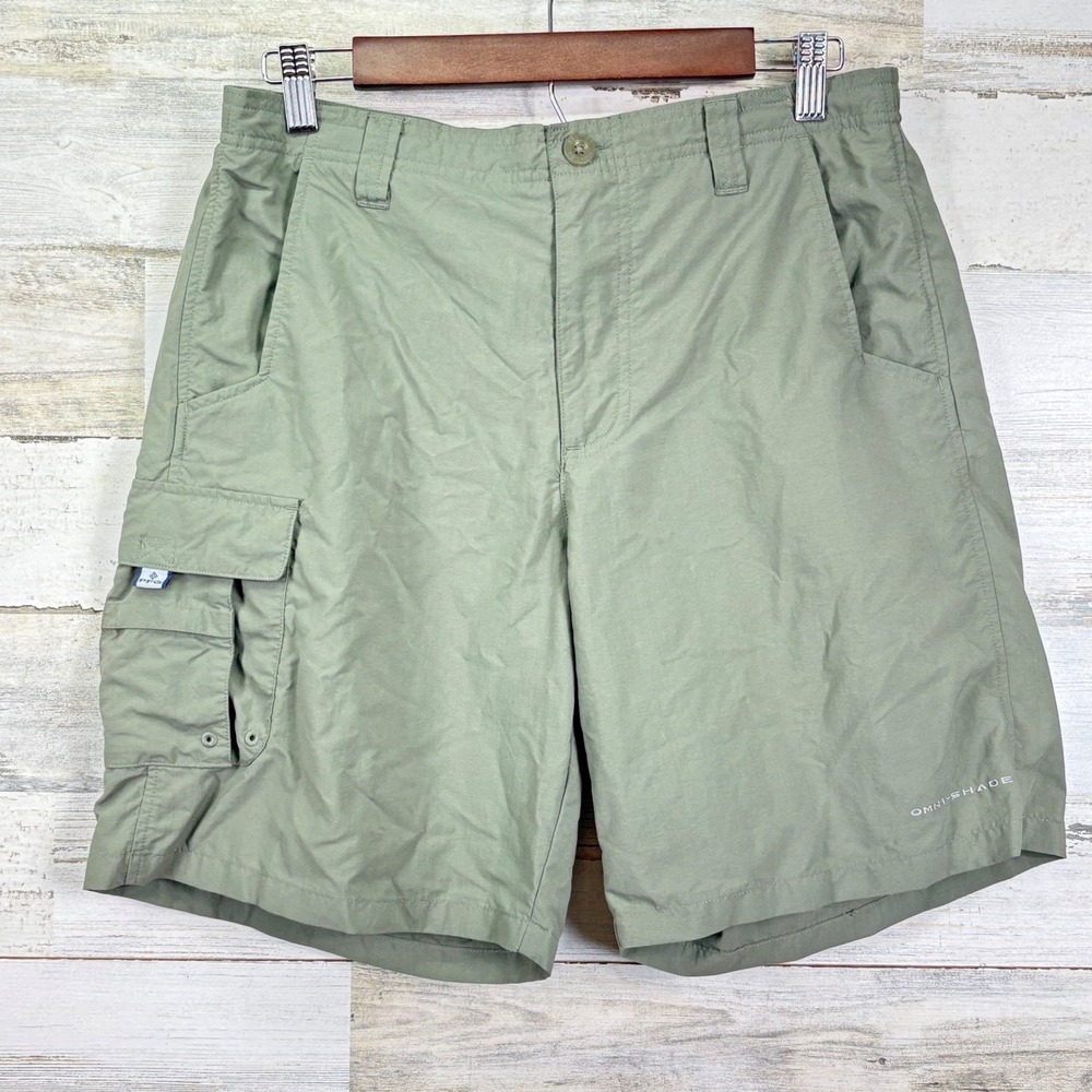 Columbia PFG Green Omni Shade Fishing Shorts‎ Womens Small Cargo Outdoor Hiking